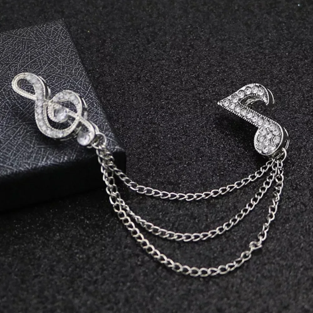 🎶 Music Notes Chain Pin - Picture 3 of 4